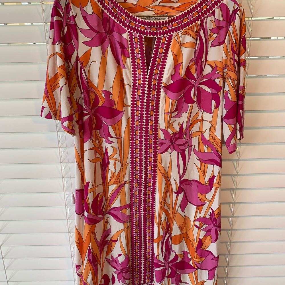 Pink tropical/Floral print dress